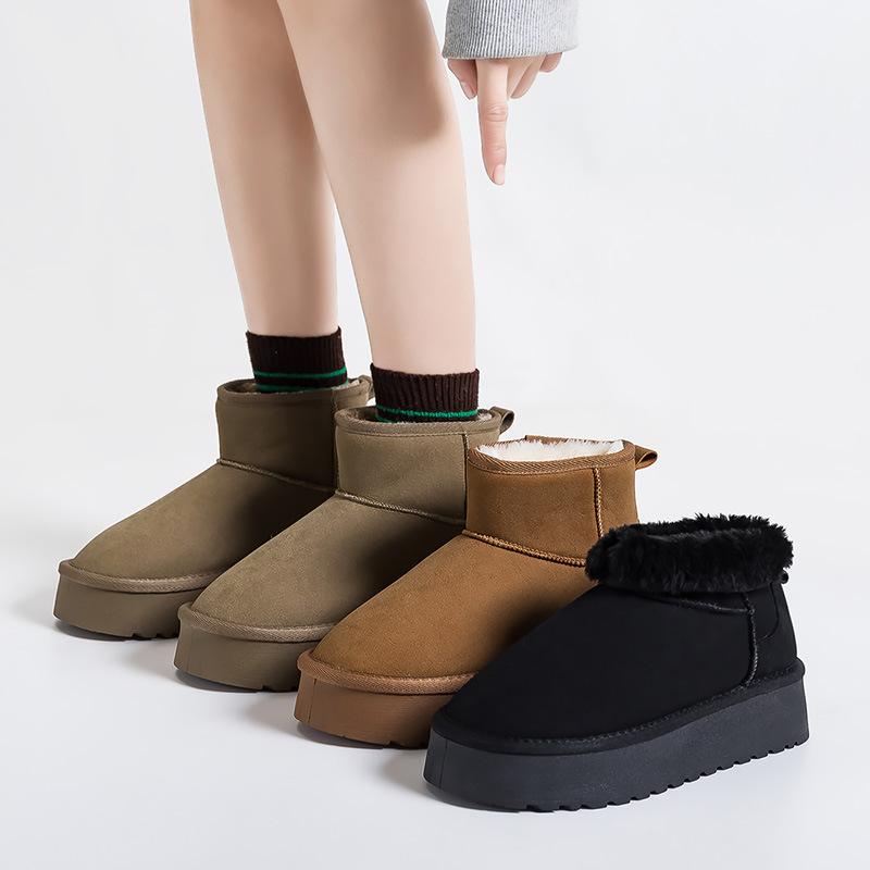 Winter New Thickened Velvet Snow Boots Women's Warm Cotton Boots Versatile Non-slip Bread Cotton Shoes