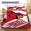 Louisville Cardinals Logo Pattern Bedding Set Quilt Cover Pillowcase Home Decor Gift (1 * Duvet Cover + 2 * Pillowcase, Without Core)