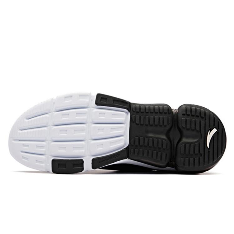 Anta Fabric Cushioning Slip Resistant Breathable Coverage Low top Running Shoes Men's Black White 91845510-3