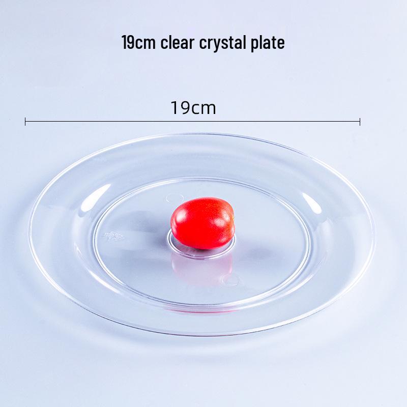 Thickened Transparent PS Plastic Plates - Crystal Butterfly Design for Steak, Fruit & More