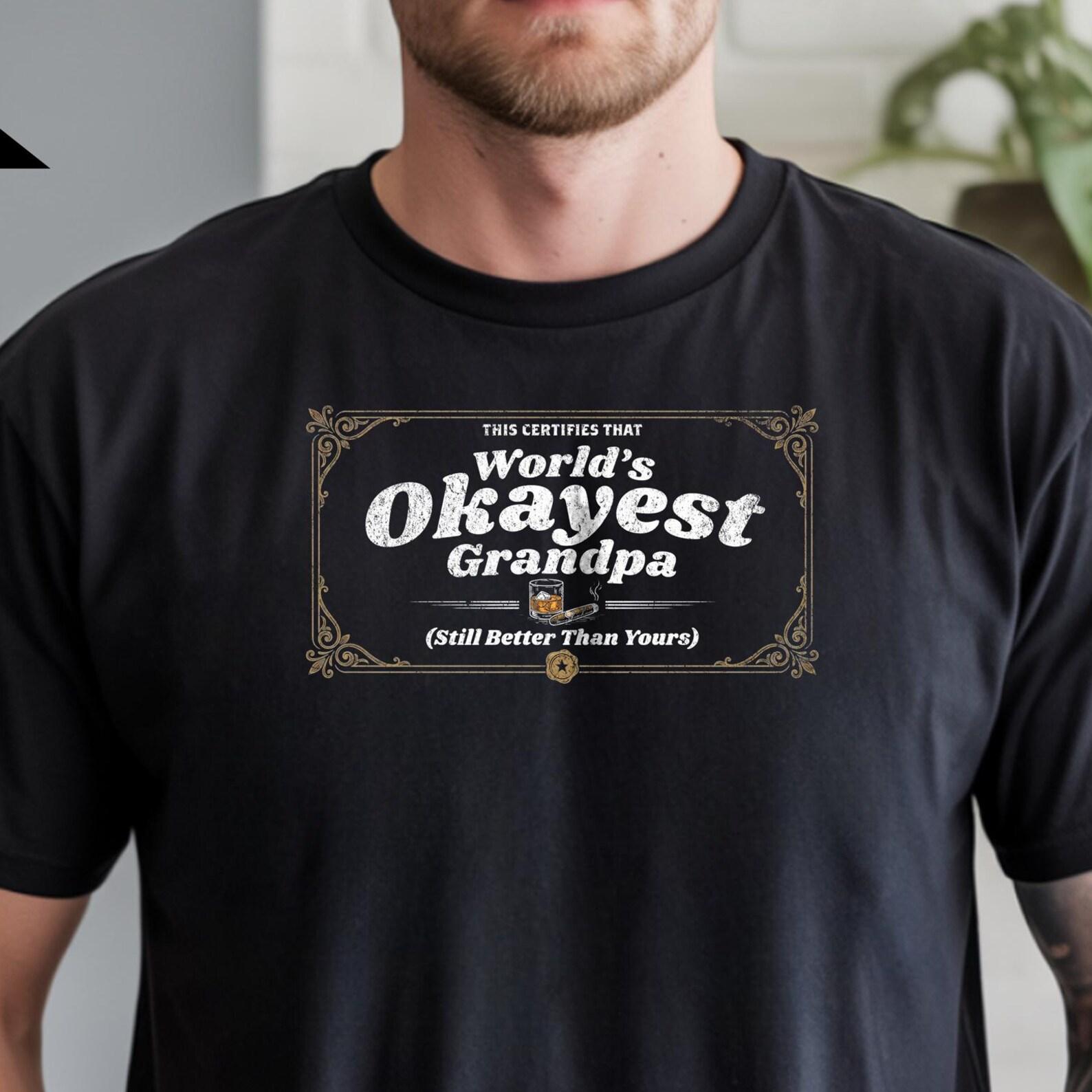World s Okayest Grandpa T-Shirt, Funny Gift for Him, Comfort Colors® Tee, Gift for Papa, Funny Grandpa Gift, Gift for Pops L