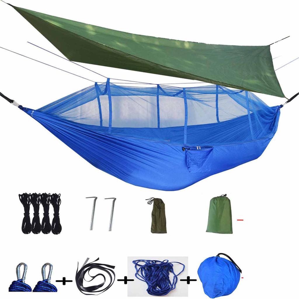 Mosquito-Proof   with Sunshade Canopy, Outdoor Camping Aerial Swing, Portable Hiking and Travel  for Insect-Free Relaxation