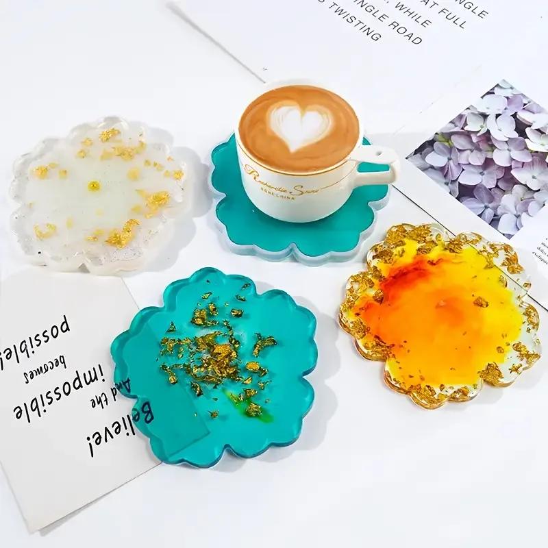 2026New DIY Flower Shape Coaster Mold Silicone for Epoxy Resin Handmade Craft Fruit Dish Clay Plaster Casting Mould Home Decor