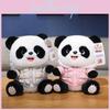Huggable Cute And Panda Plush Doll Snuggly Stuffed Animal In Pink And Beige Colors
