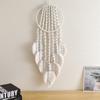 Handgewebter Baumwoll-Traumfänger mit Blattmuster, Wandbehang für Wohnzimmer, Schlafzimmer, Orientalisch Boho Chic Wandteppich-Dekor