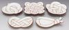 24to3 Nishitomi Ceramics Arita Ware Plate Set Takiyo Kiln Knotted Small Plate Plate 5 Patterns Red Greeting Spring New Year Tableware Made in Japan