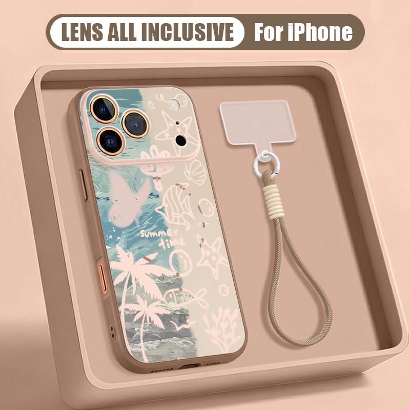 Turtle Fish Print Hand Strap Case For iPhone 17 Pro Max iPhone 16 15 14 13 Pro Max Magnetic For Magsafe Hybrid TPU+PC Matte Cover