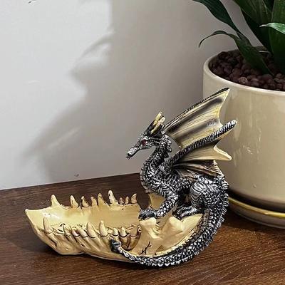1PC Modern Eenvoudig Draaktanden Boot Sculptuur Ornament Huis Kantoor Drakenboot Opbergplaats Hars Ambachten