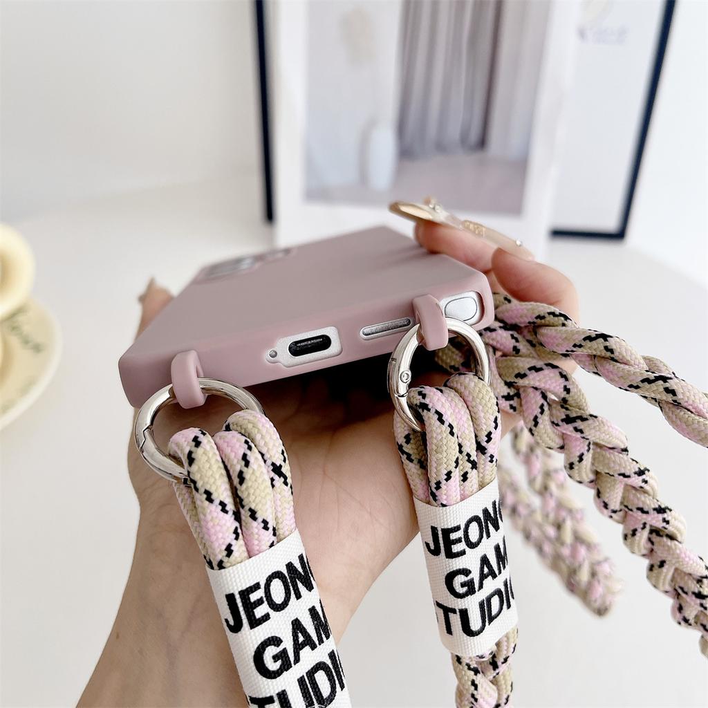 For Samsung Galaxy S25 Edge Soft Lanyard Phone Case S24 S23 FE S22 S21 Plus A56 A55 A36 A35 A16 A17 A07 Crossbody Silicone Cover