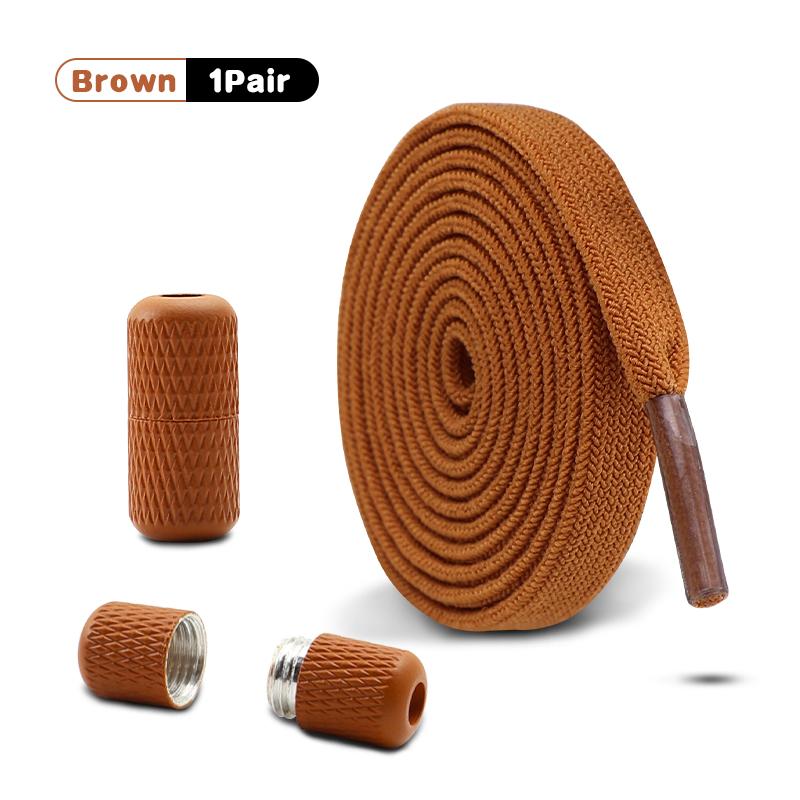 1 Pair 8mm Width Elastic Laces for Sneakers No-Tie Flats Quick-On/Off Shoelace Accessory for Children & Adults