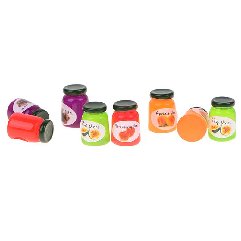 8 Pcs 1:12 Dollhouse Miniatures Accessories Jams Miniature Kitchen Jams