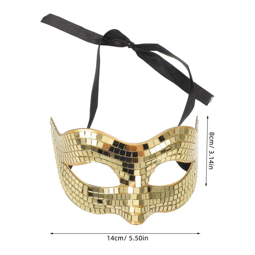 Disco Maske Goldener Glitzer Spiegeldesign Leichtgewicht Für Halloween Maskerade Party Karneval Junggesellinnenabschied Event Kostüm