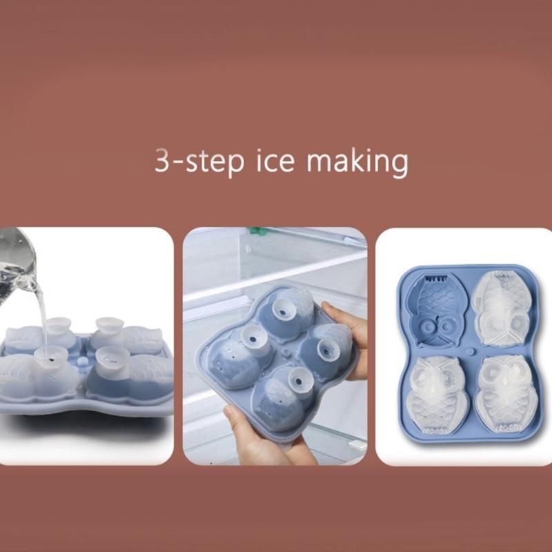 3D Eiswürfelformen, Große Eiswürfelschale Macht Niedliche Form Eis Sicheres Silikon Große Eiswürfel Machen Cocktails Saft Gefrierformen