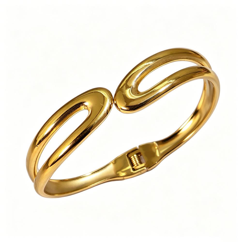 European and American Bracelet Fashion Glossy Simple Light Luxury Spring Open Bracelet for Women