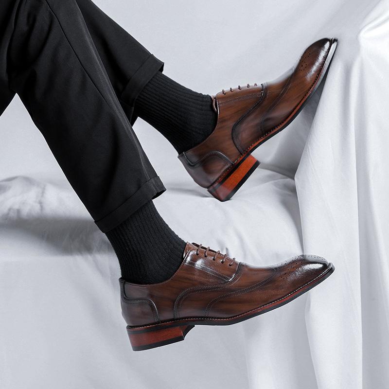 Mode Britische Lackleder Businessschuhe Herren Kleiderschuhe 2025Herbst Neu Dicke Sohle Schuhe Herren Leder Original Luxus Hochzeitsschuhe