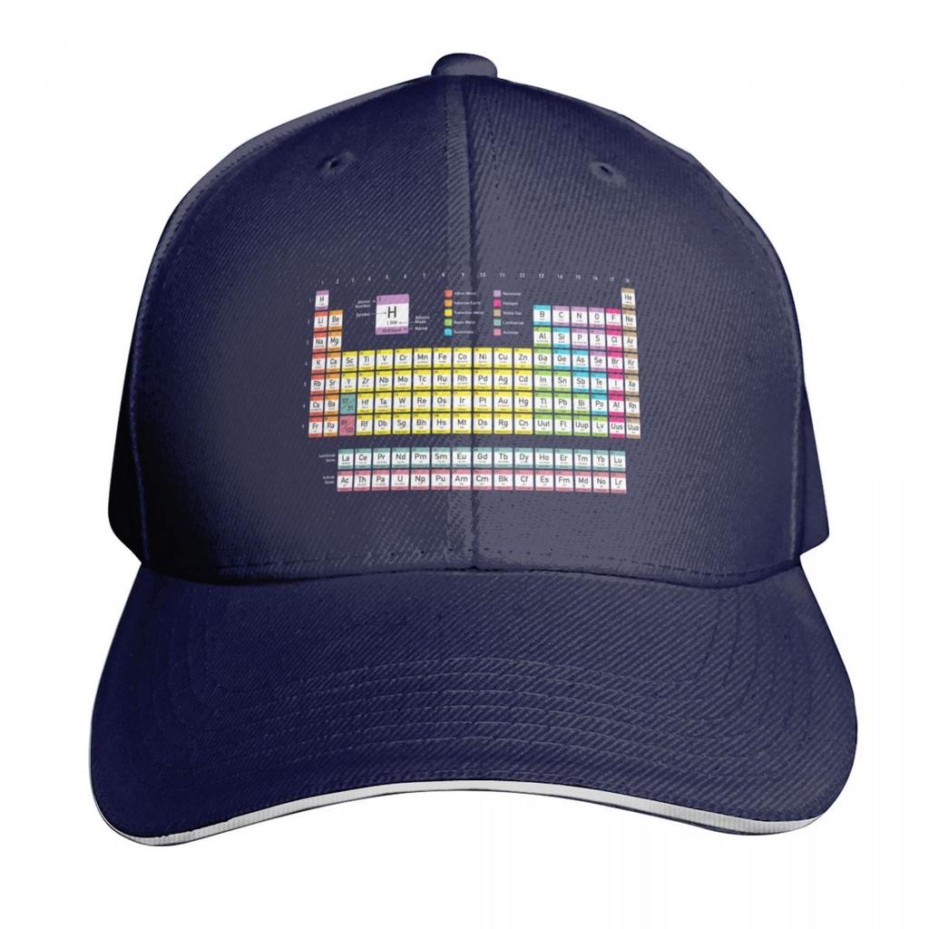 Periodic Table Detailed with Color Code On Black Background HD High Quality Online Store Baseball Cap