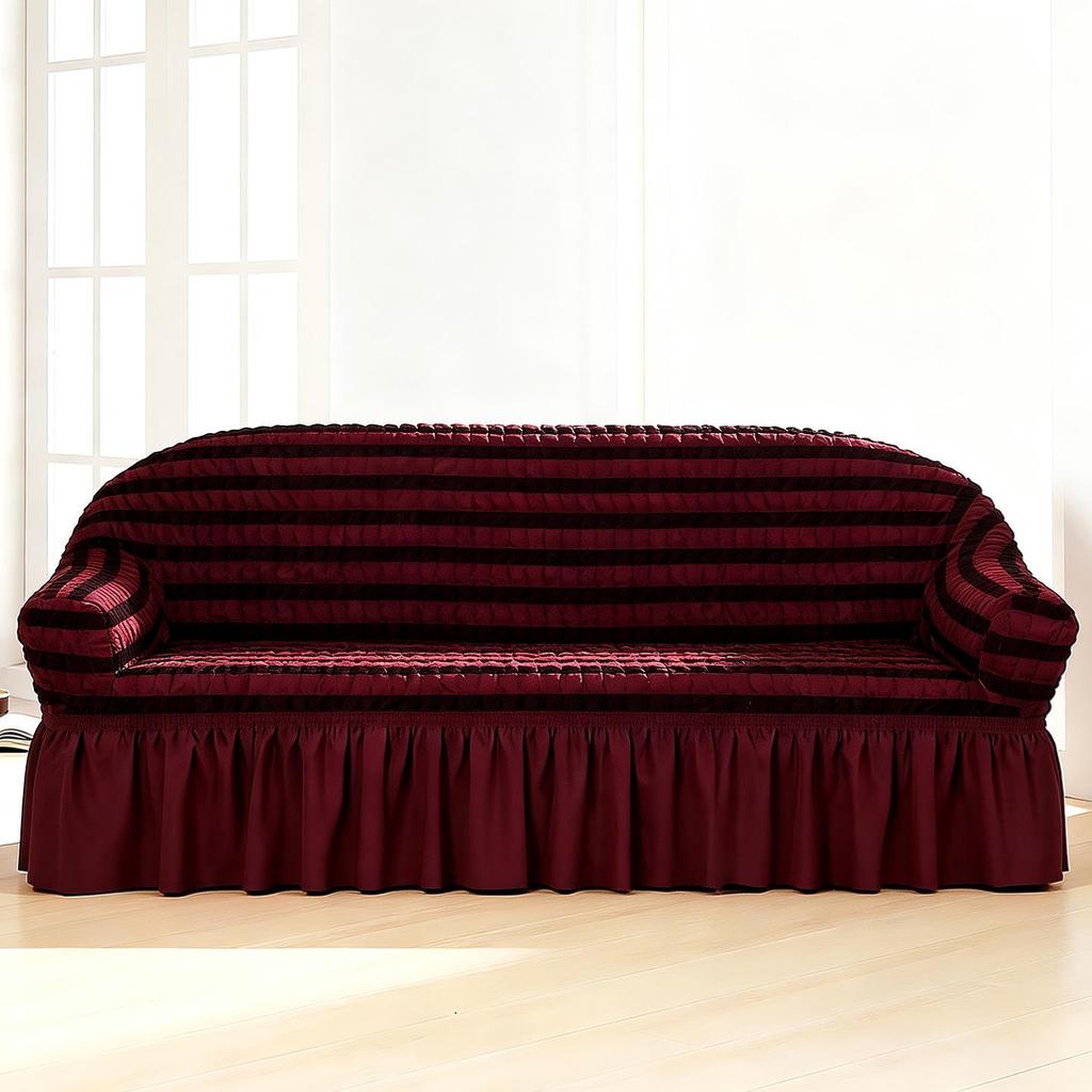 Four Seasons Wind Bubble Gauze Sofa Skirt, Thick & Fully Wrapped, High-End Elastic Cover for Lazy Person