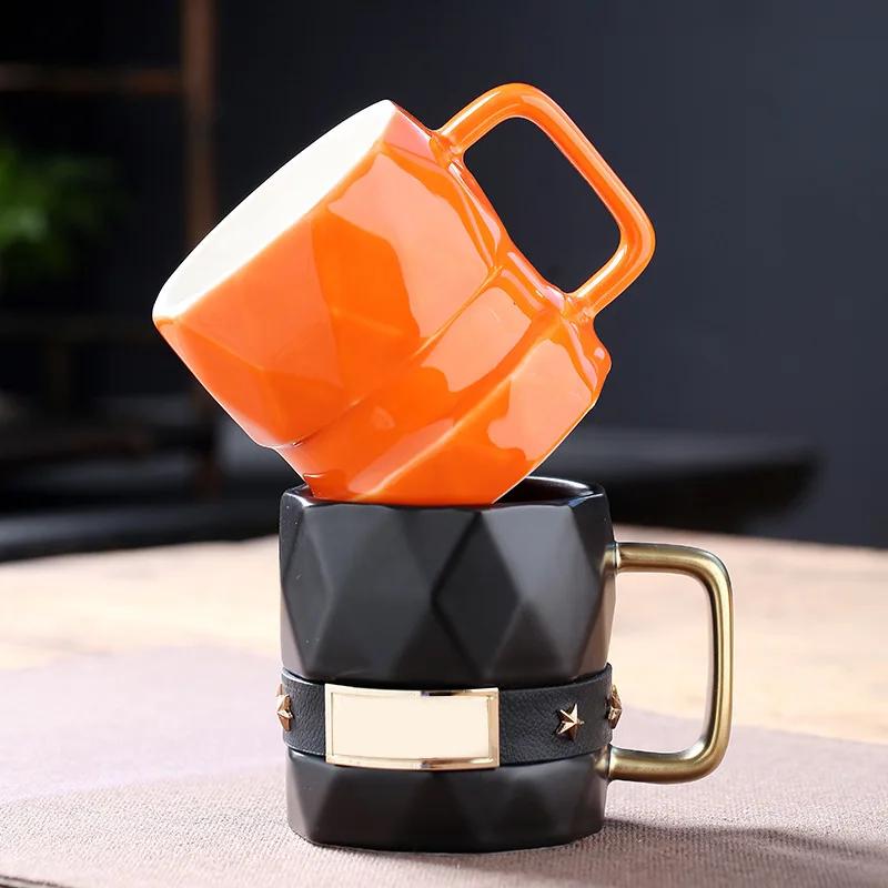 Taza de Cerámica Estilo Nórdico Ins, Taza de Café, Taza para Desayuno con Avena, Regalo para el Día de San Valentín, Tazas de Agua para Parejas