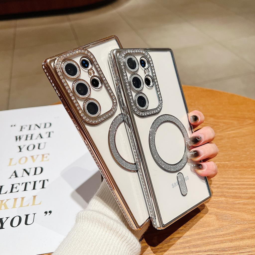 Samsung S24 Ultra Case S23 Diamond Enclosed A54 Full Inclusive Protective Case Wireless Charging