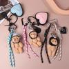 Helmet Bear Pendant Sweet Cool Leather Love Weaving Rope Creative Doll Bag Pendant Bag Charm