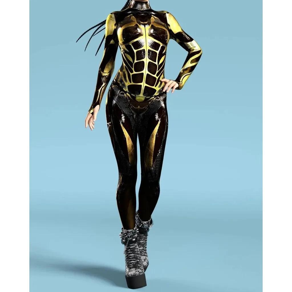 

Унисекс Киберпанк 3D цифровая печать Хэллоуин вечеринка ролевая игра наряд для женщин мужчин косплей костюм карнавальный комбинезон Adults XXXL чёрный