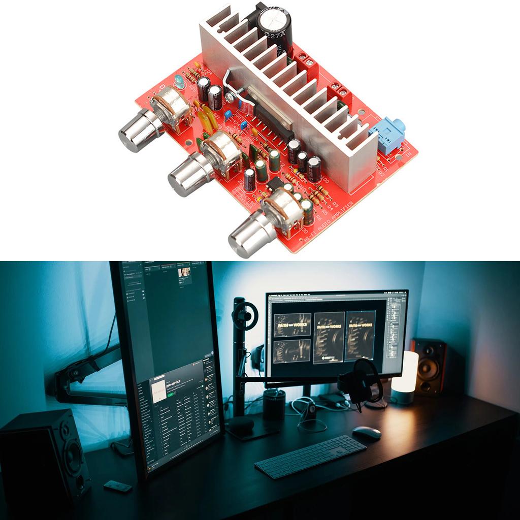 DC12v Car Diy Stereo Dual Channel Amplifier Board with Silver Plated Knobs 50Wx2 High Power And Advanced Chip 13135