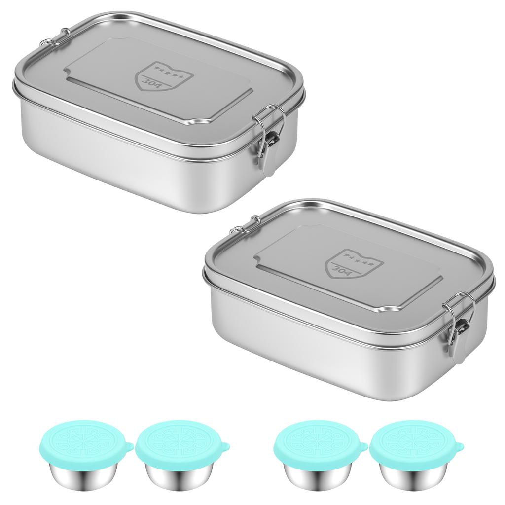 Stainless Steel Bento Box Metal Lunch Box Food Storage Containers 1500ML 3 Compartment Lunch Snack Boxes for School Office