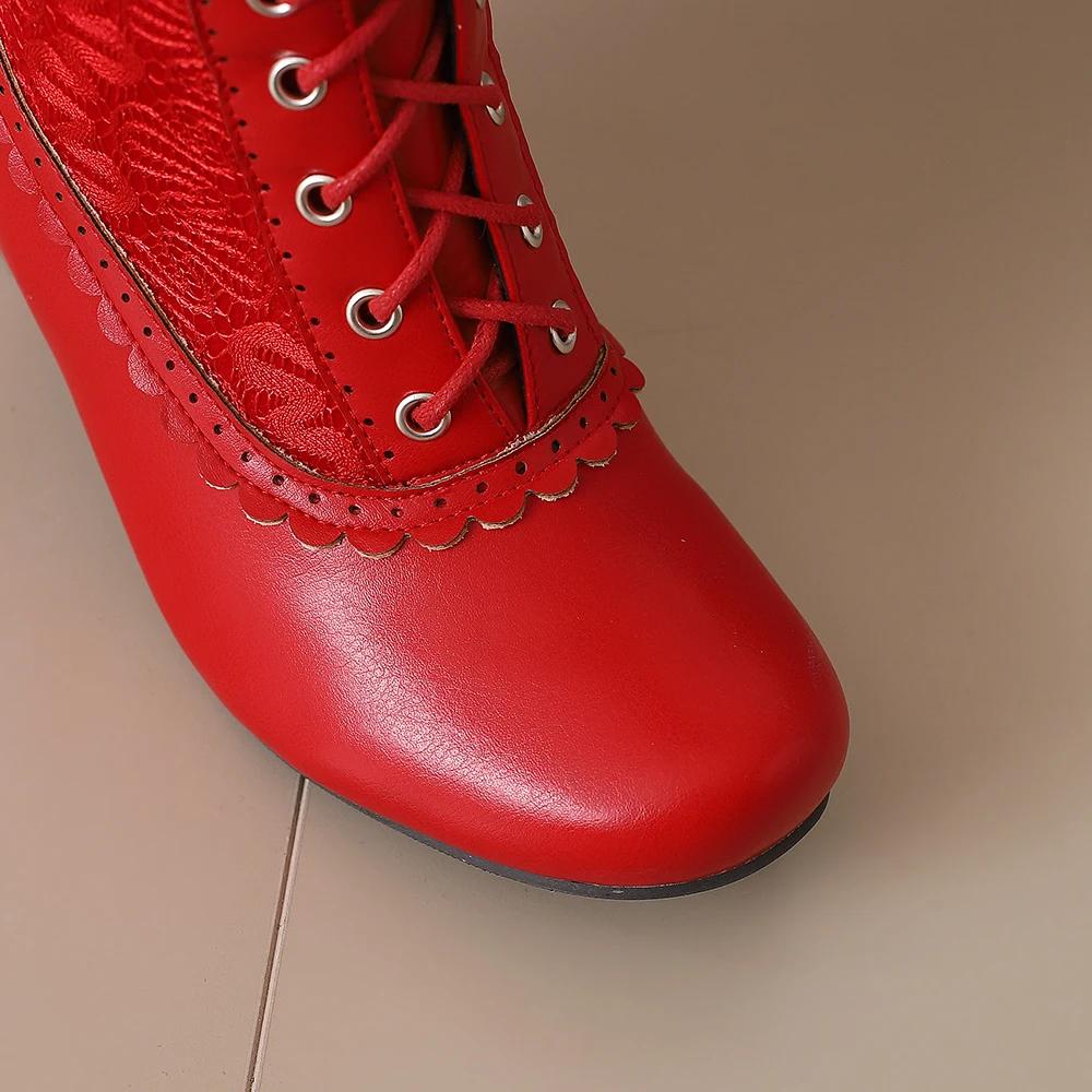 Autumn Winter Vintage Women Victorian Boots Lace Up High Heel Bootie Cross Straps Lolita Princess Cosplay Party Costume Shoes