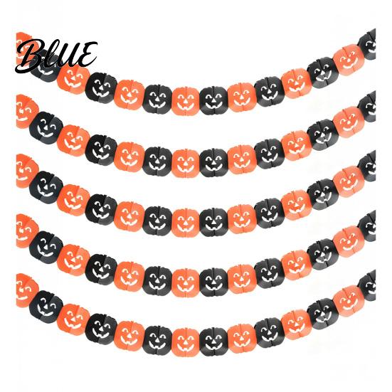 High-quality Halloween Banner 5 Pcs 10FT Banner Spooky Spider Bat Skull Ghost Festive Celebration Pumpkin Hanging Bunting Garland for Party,
