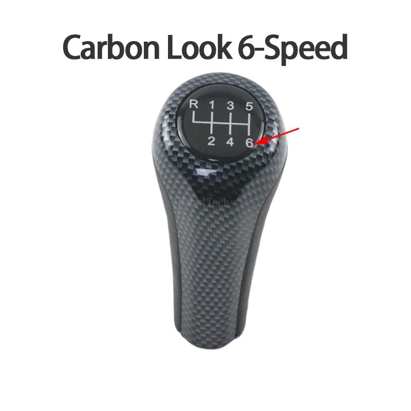 Manetă Schimbător de Viteze Mașină Argintie Aspect Carbon 5/6 Trepte Pentru BMW Seria 1 3 5 6 E46 E53 E60 E61 E63 E81 E82 E83 E84 E87 E90 E91 E92