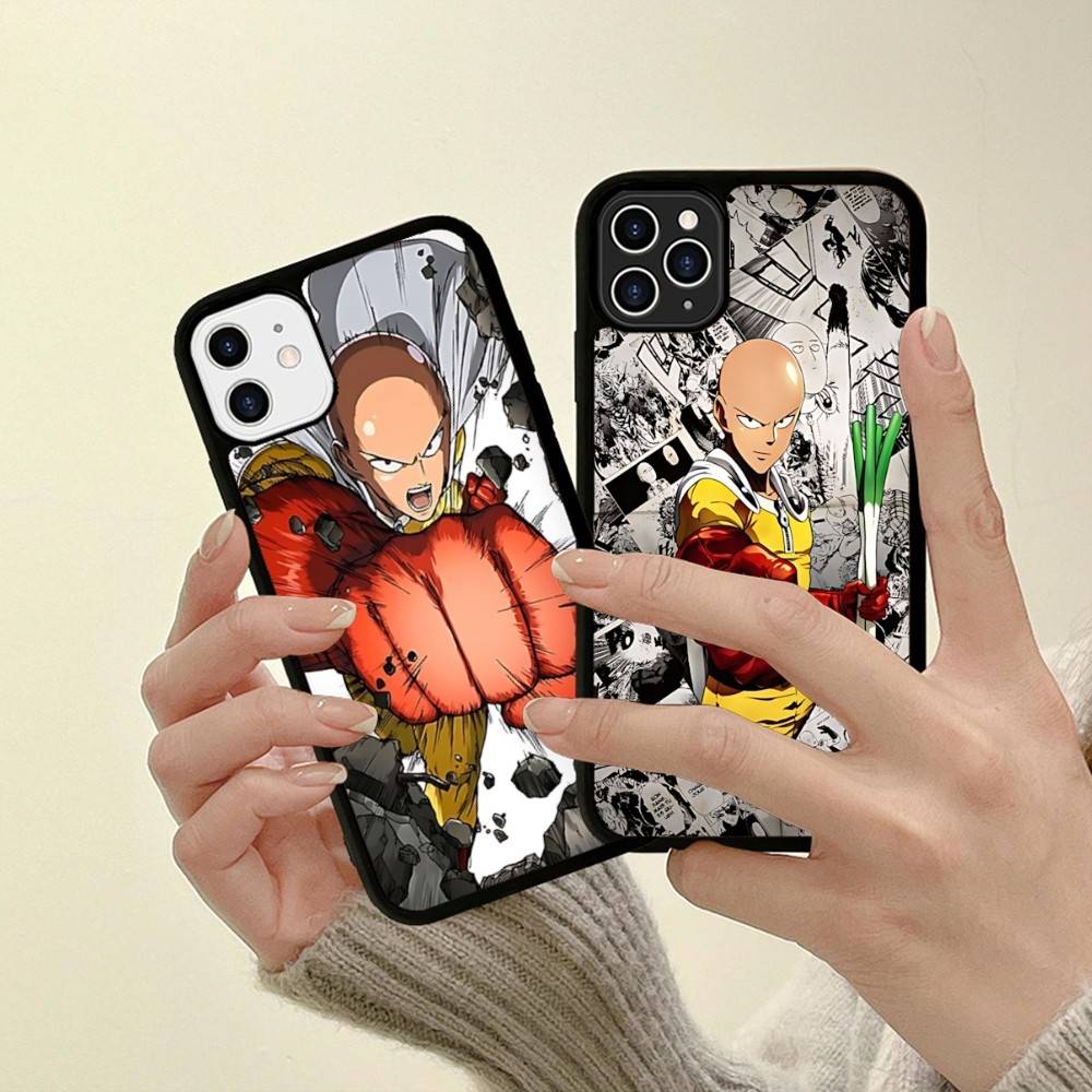 Anime Japanese Classic ONE P-PUNCH-MANS Phone Case For IPhone 17 16 Pro Max 11 12 13 14 15 Hard PC+TPU Bracket Back Cover