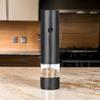 Uqezagpa Electric Pepper Mill Set, Electric Salt Mill, Pepper Grinder, USB Rechargeable, Adjustable Mill for Kitchen Cooking