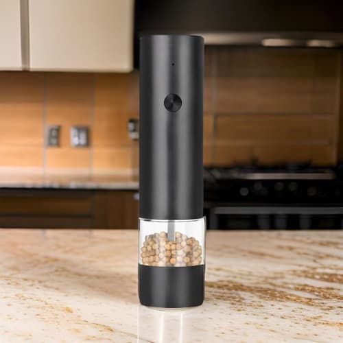 Uqezagpa Electric Pepper Mill Set, Electric Salt Mill, Pepper Grinder, USB Rechargeable, Adjustable Mill for Kitchen Cooking
