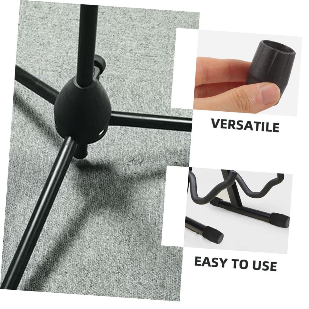 FRCOLOR Guitar Stand Leg Guitar Stand Rubber Leg Foot Acoustic Guitar Foot Replacement Floor Musical Instrument Accessories Caps, 6pcs, Rubber, Black,