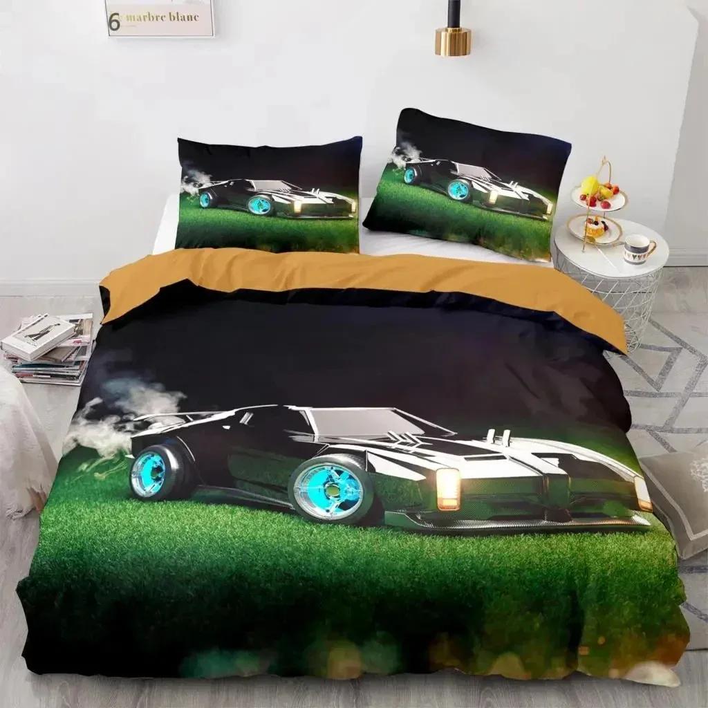 Set Biancheria da Letto Rocket League Copriletto Singolo Twin Full Queen King Size Auto Rocket League Set Letto Camera da Letto Ragazzi Copripiumino