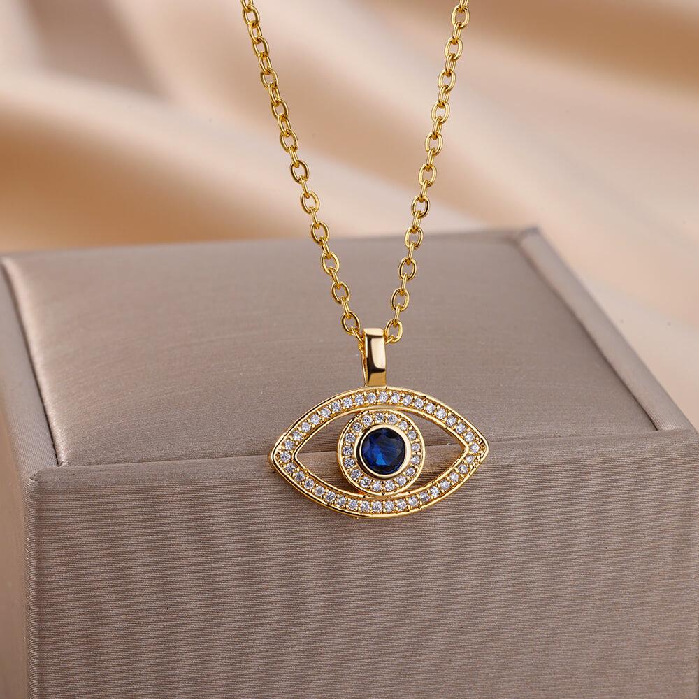 Stainless Steel Evil Eyes Pendant Necklace For Womens Jewelry Clavicle Chains Necklaces Gifts Party Dropshipping
