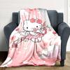 1pc Hello Kitty Cupid Blanket Lightweight Flannel Throw for Sofa Bed Travel Camping Livingroom Office Couch Chair