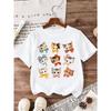 European Sizes New Fashionable Round Neck Short Sleeved T-shirt for Girls, Featuring a Fun Cartoon Cute Cat Pattern Print