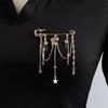 Bijoux Rétro Diamant Étoile Amour Perle Chaîne Gland Broches Élégant Femmes Vêtements Décor Accessoires Sac Pendentif Costume Broches Cadeau