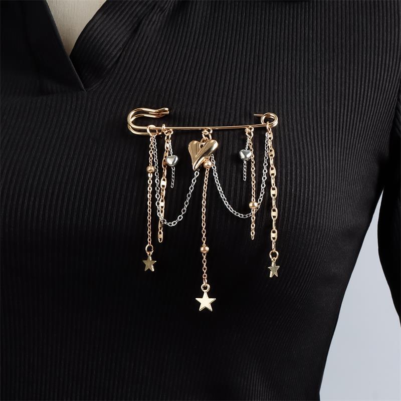Gioielli Retrò Diamante Stella Amore Perla Catena Frangia Spille Eleganti Abbigliamento Donna Decorazioni Accessori Ciondolo Borsa Spille Completo Regalo
