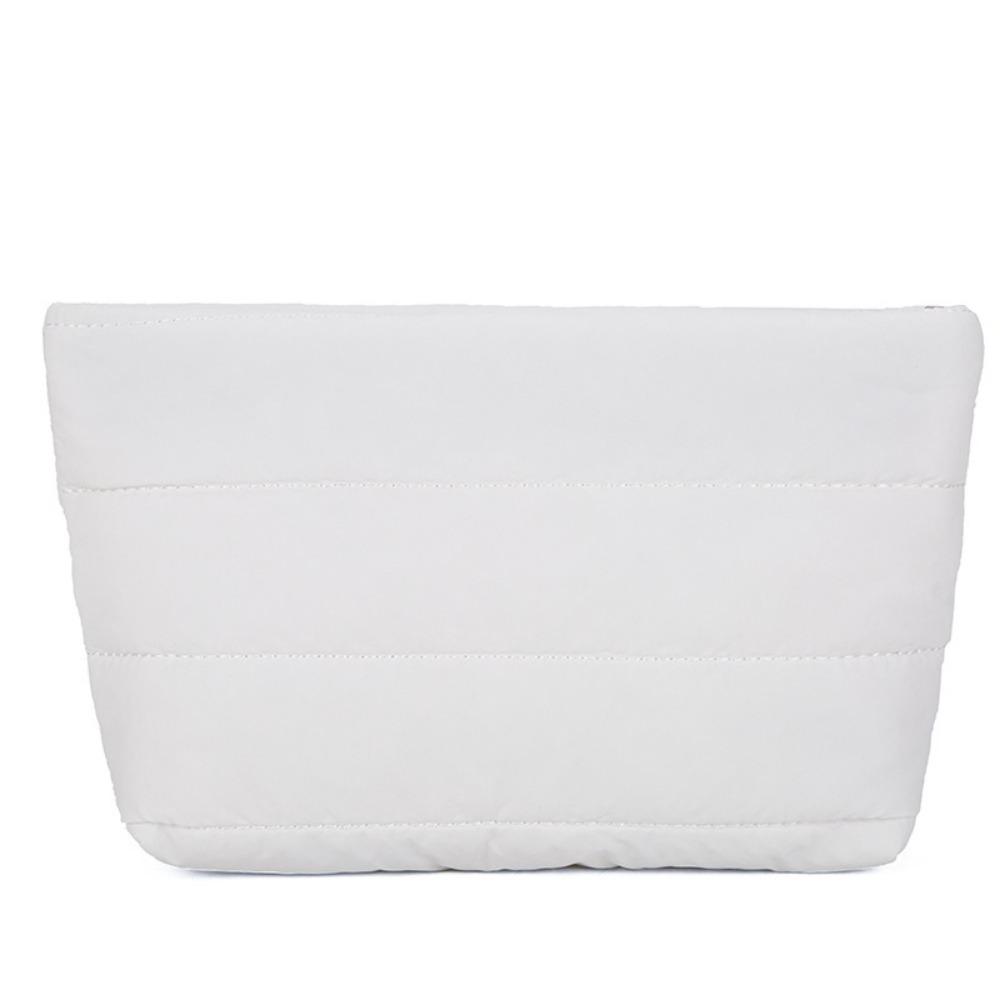 Fashion Quilted Makeup Bag Puffy Padded Large Capacity Travel Toiletry Bag Zipper Solid Color Women Cosmetic Organizer Bag
