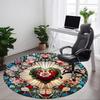 1pc Stained Glass HeartChair Carpet for Office, Indoor Non-Slip Washable Polyester Fiber Carpet, Mat For Office, Machine Washable