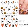 New Nail Art Stickers Halloween Cartoon Scar Pumpkin Bat Spider Web Adhesive Nail Sticker