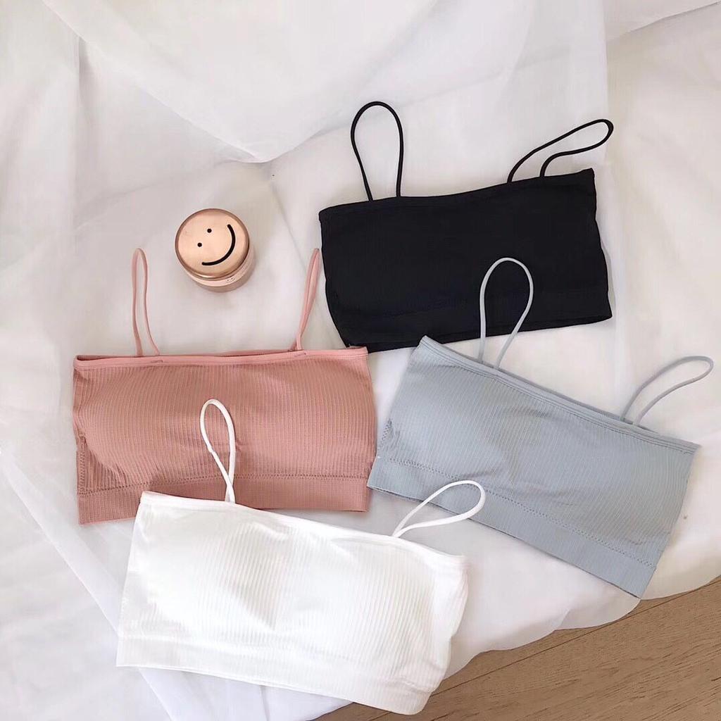 Girls Sling Bras Solid Cute Underwear Inner Tops Street Wear Sexy Women Lingerie Wireless Bandeau Bras Casual Vest