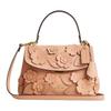 22 Emory Floral Appliqué Smooth Leather Handbag Small Women's Light Pink