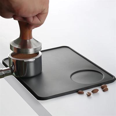 Silicone Coffee Tamper Mat Anti-skid Espresso Coffee Tamping Rest Holder Corner Edge Pad Black Mat for Office Bar Coffee Shop