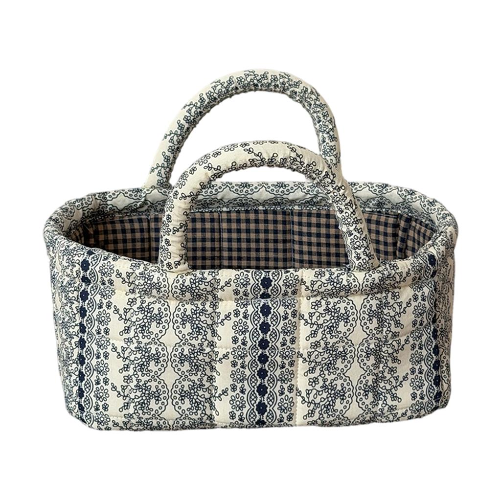 Floral Storage Basket, Desktop for Cosmetics, Toys, Snacks - Multi-Purpose Home Decor Storage Basket for Living Room, Bedroom,