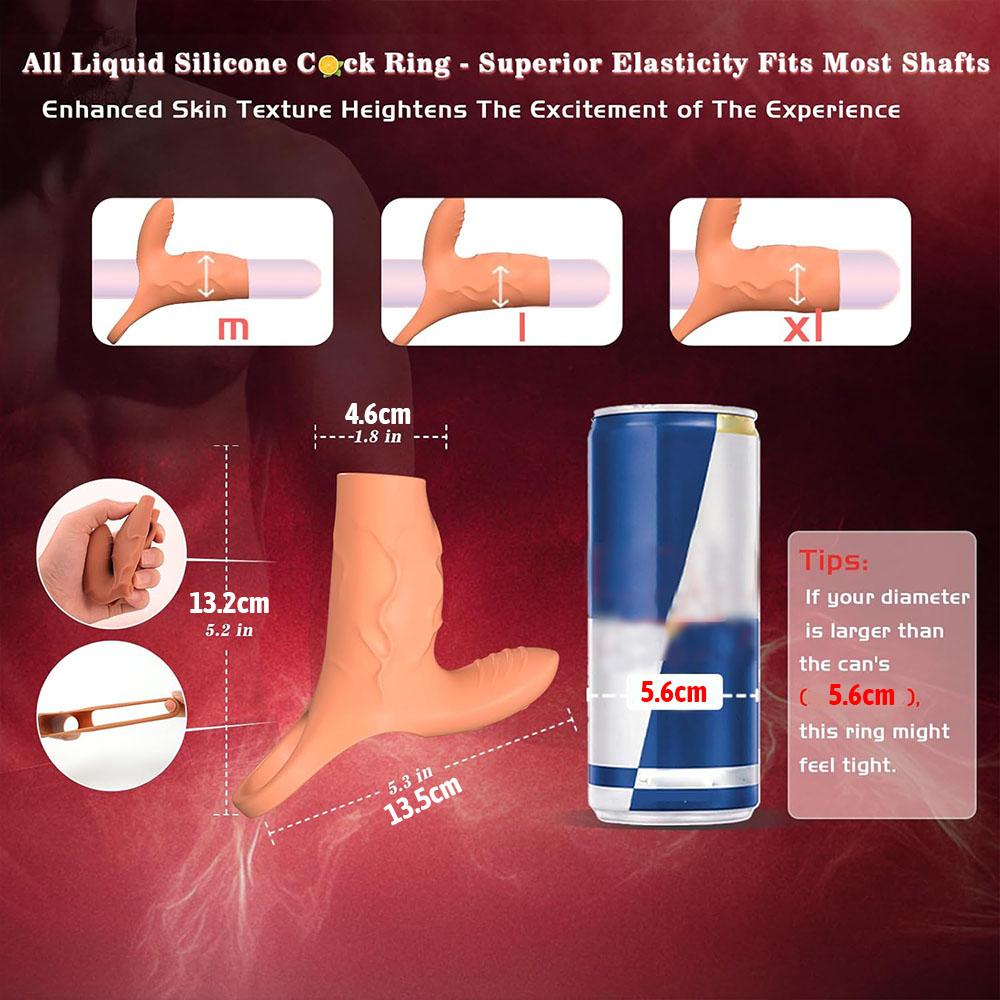 2-in-1 Penis Sleeve Vibrator with Clitoral Stimulator Male Vibrating Cock Ring Penis Ring Vibrator Extender for G-Spot Stimulation Adult Sex Toy