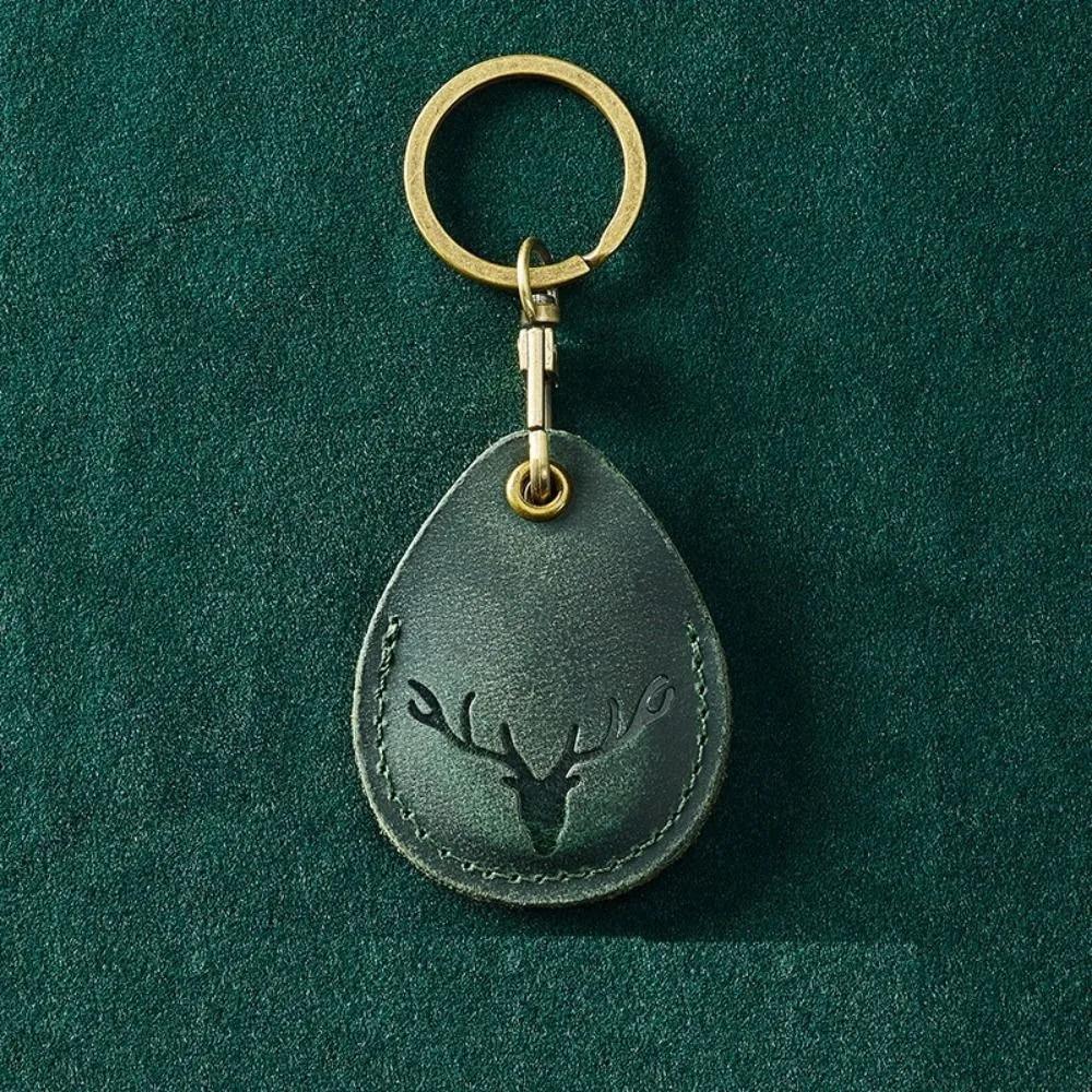 High Quality Leather Access Card Case Fingerprint-proof Anti-fall Key Tag Ring Anti-lost Accessories Access Tags Cover Universal