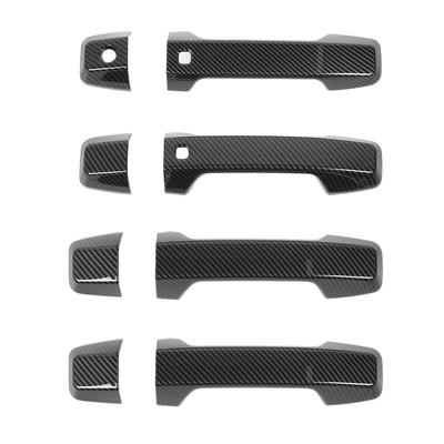 4 Set Dış Kapı Kolu Kapağı Karbon Fiber Stil Çizilmeye Dayanıklı ABS Dış Kapı Kolu